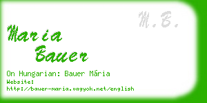maria bauer business card